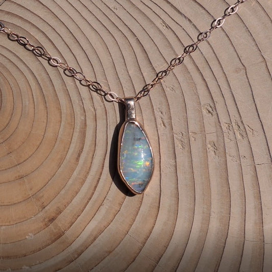 Mintubi Solid Black Opal Set in 9k Rose Gold