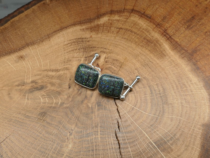 Sterling Silver opal cufflinks