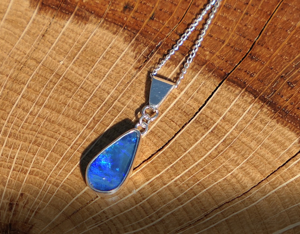 Silver opal pendant