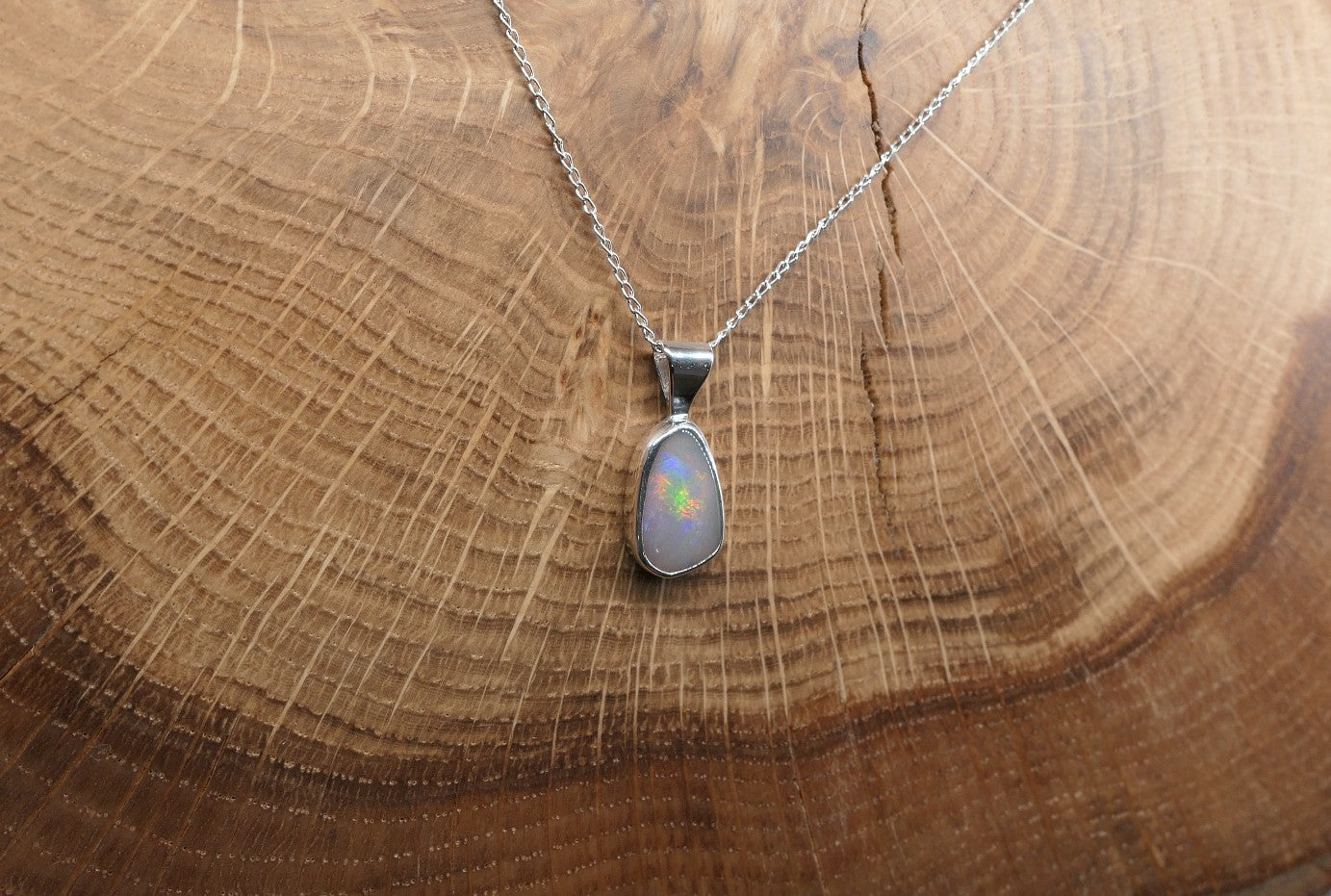 Silver Mintubi opal pendant