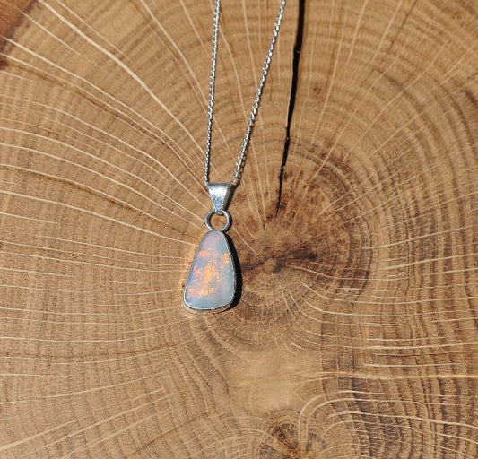 silver opal pendant