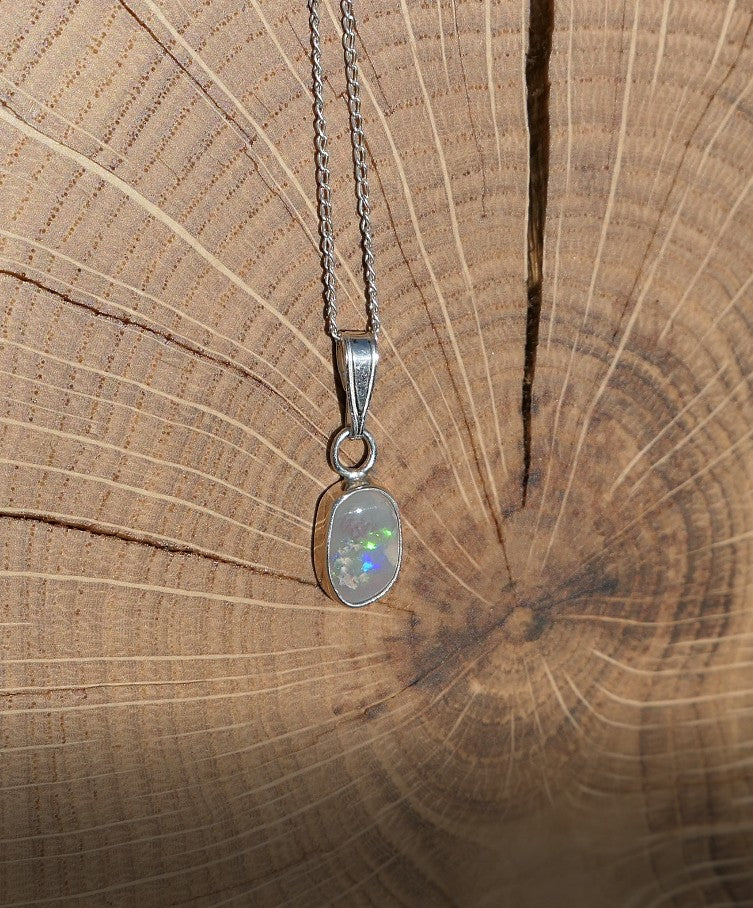 Silver opal pendant