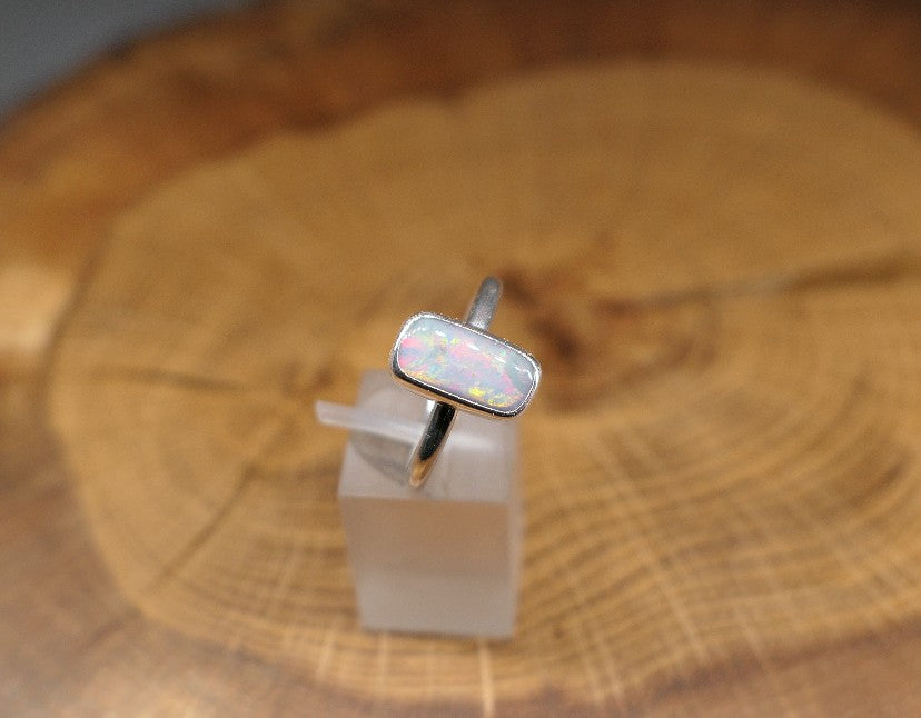 Silver Opal ring size S/9.25 US