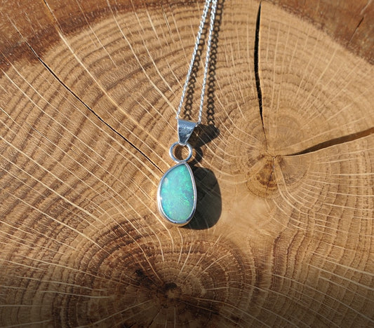 Silver opal pendant