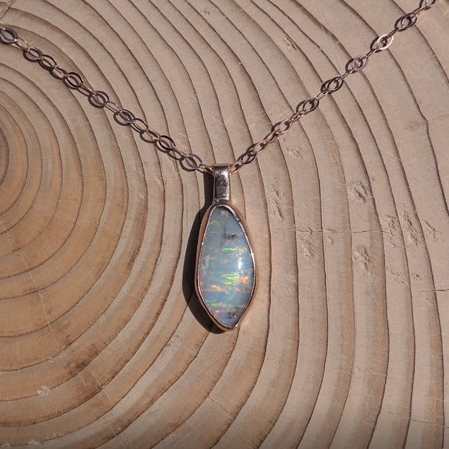 Mintubi Solid Black Opal Set in 9k Rose Gold