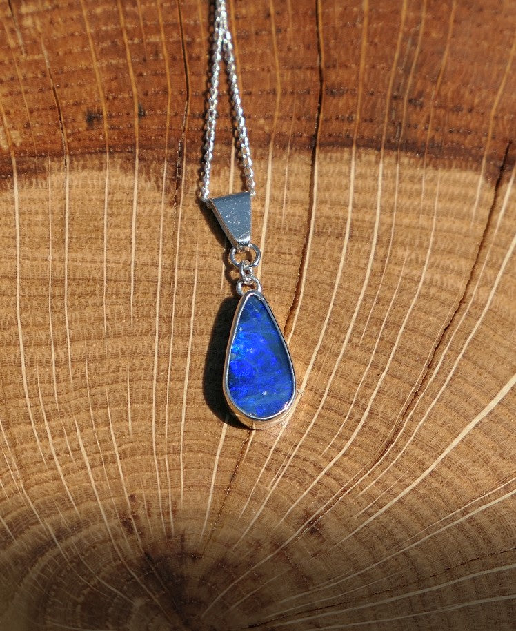 Silver opal pendant