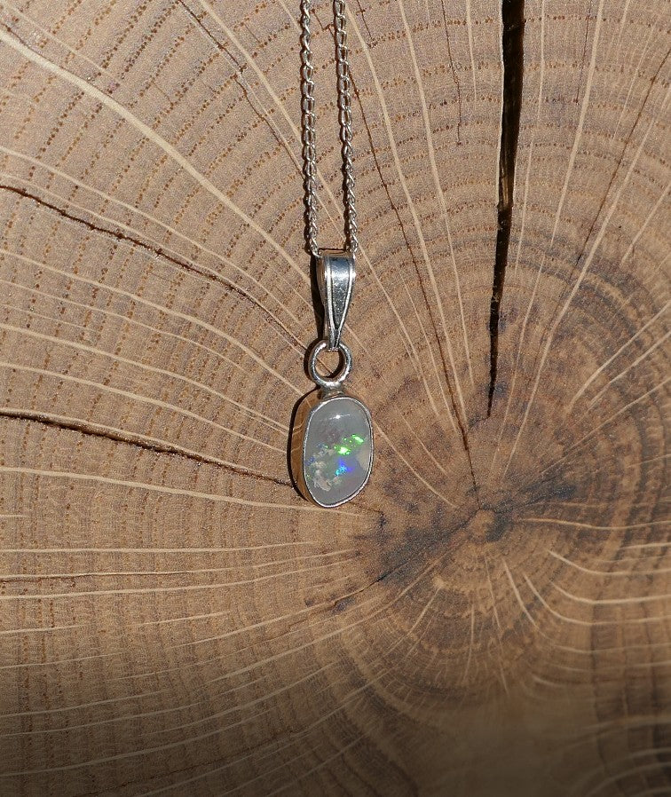 Silver opal pendant