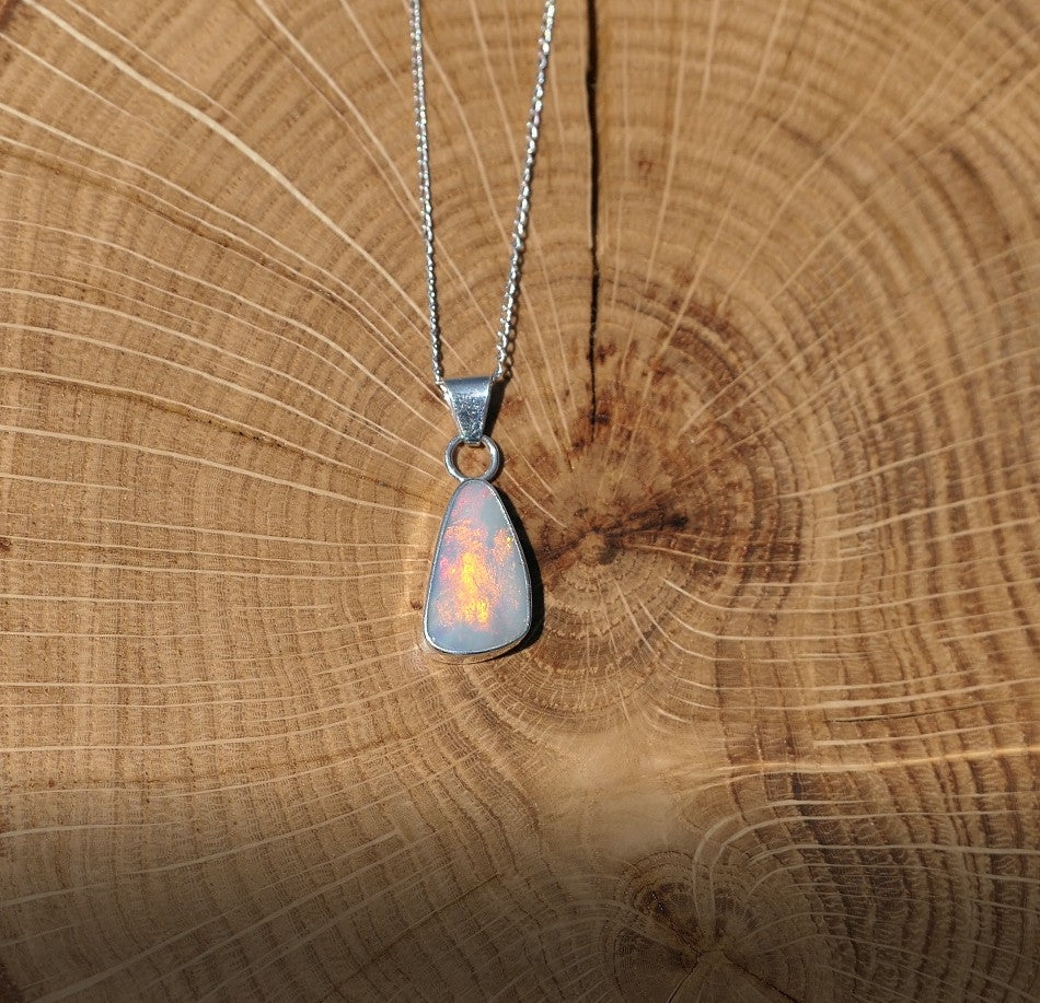 silver opal pendant