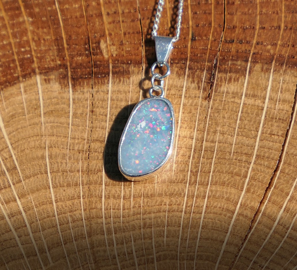 Silver opal pendant