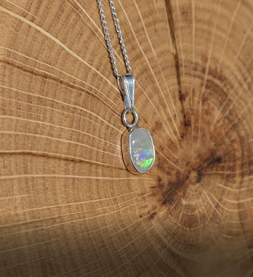 Silver opal pendant