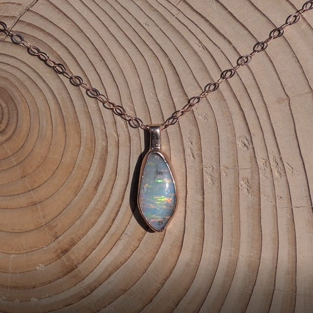 Mintubi Solid Black Opal Set in 9k Rose Gold