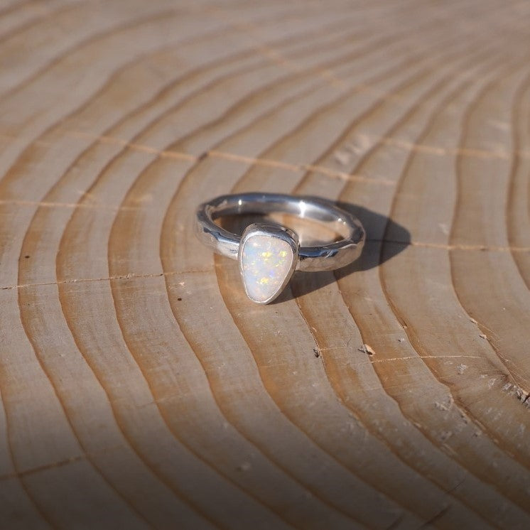 Dainty silver ring, size H/4