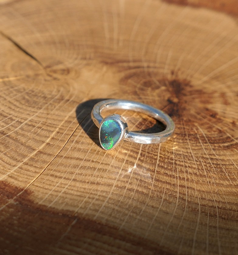 Solid opal ring size L - 5.75
