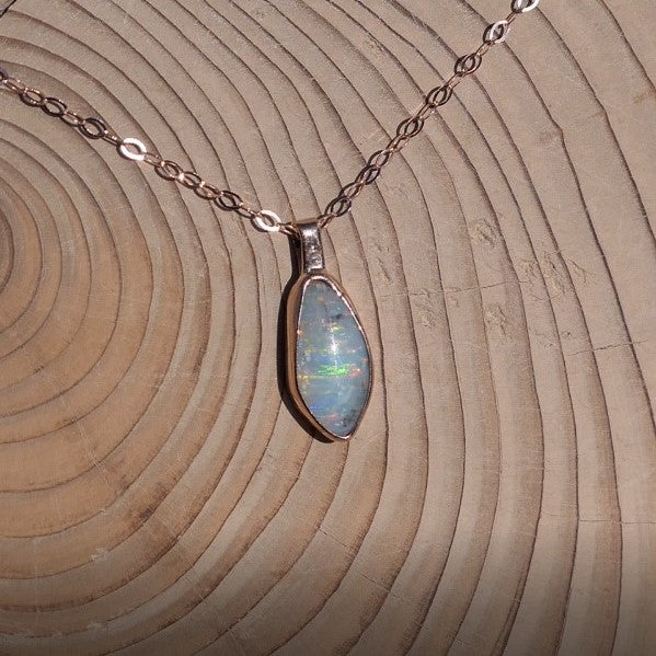 Mintubi Solid Black Opal Set in 9k Rose Gold