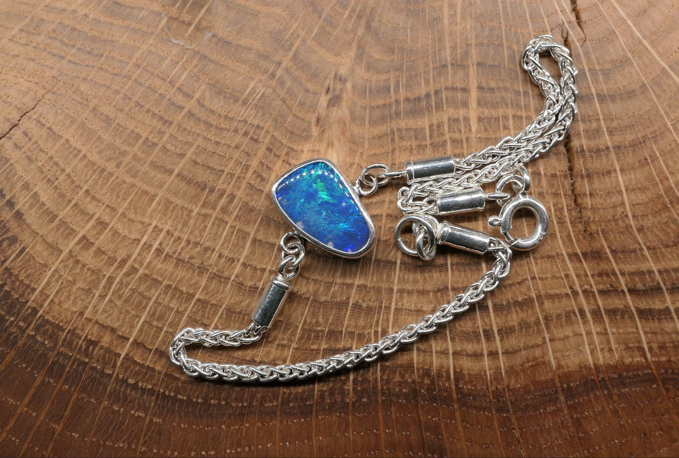 Silver opal bracelet