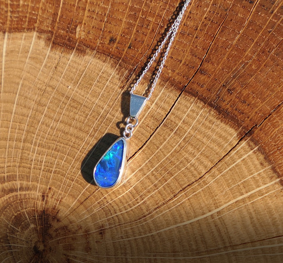 Silver opal pendant
