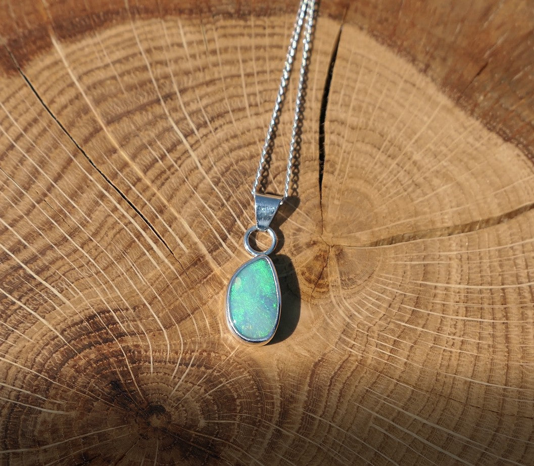 Silver opal pendant