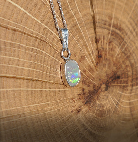 Silver opal pendant