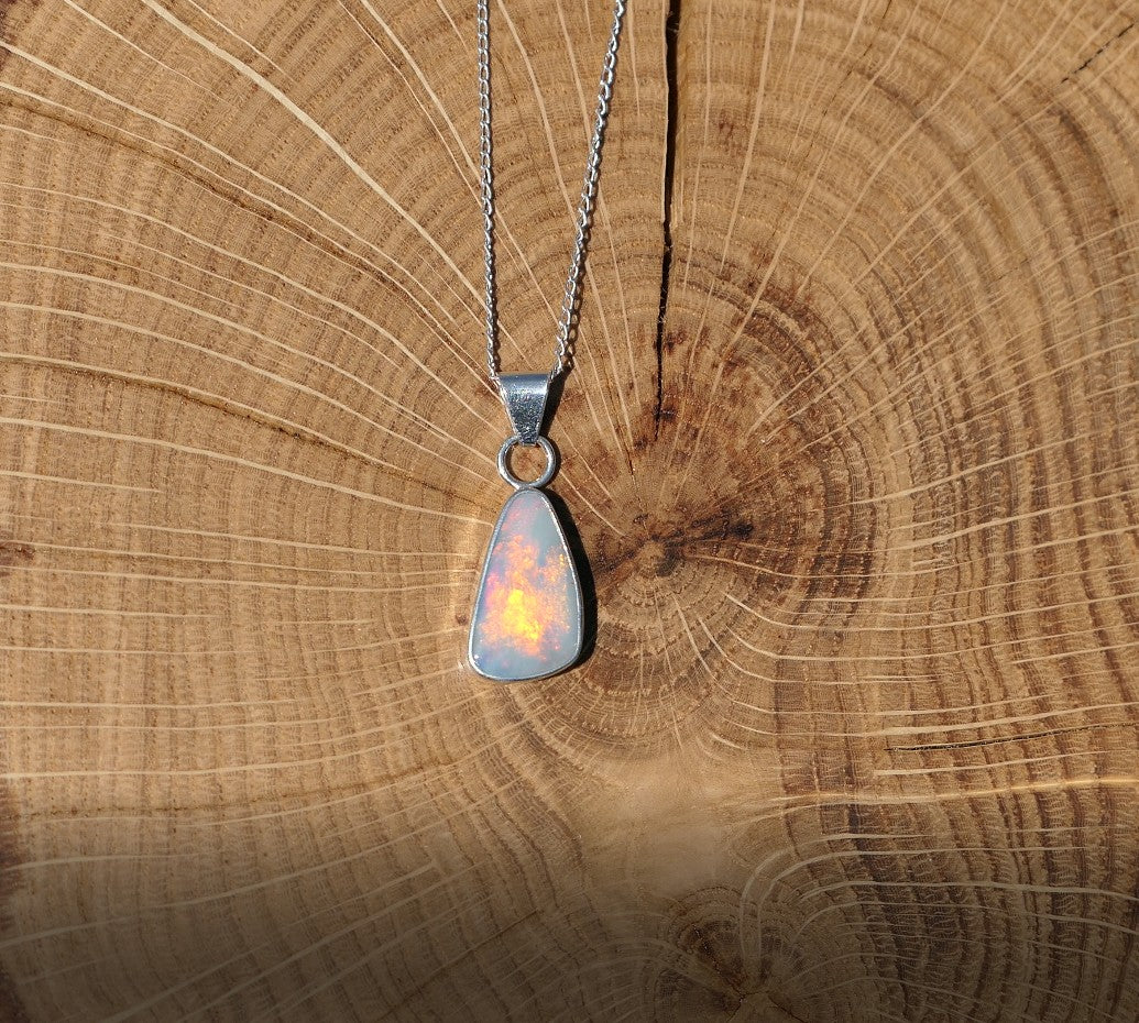 silver opal pendant