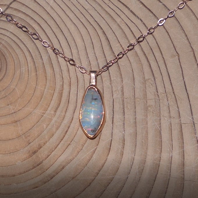 Mintubi Solid Black Opal Set in 9k Rose Gold