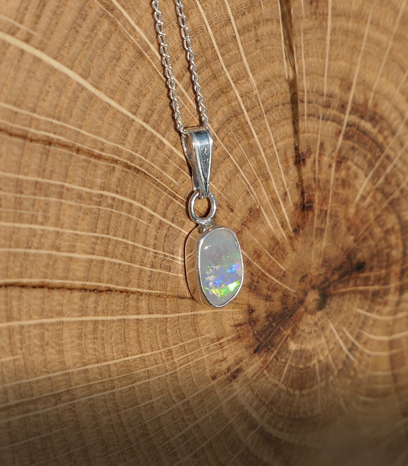 Silver opal pendant