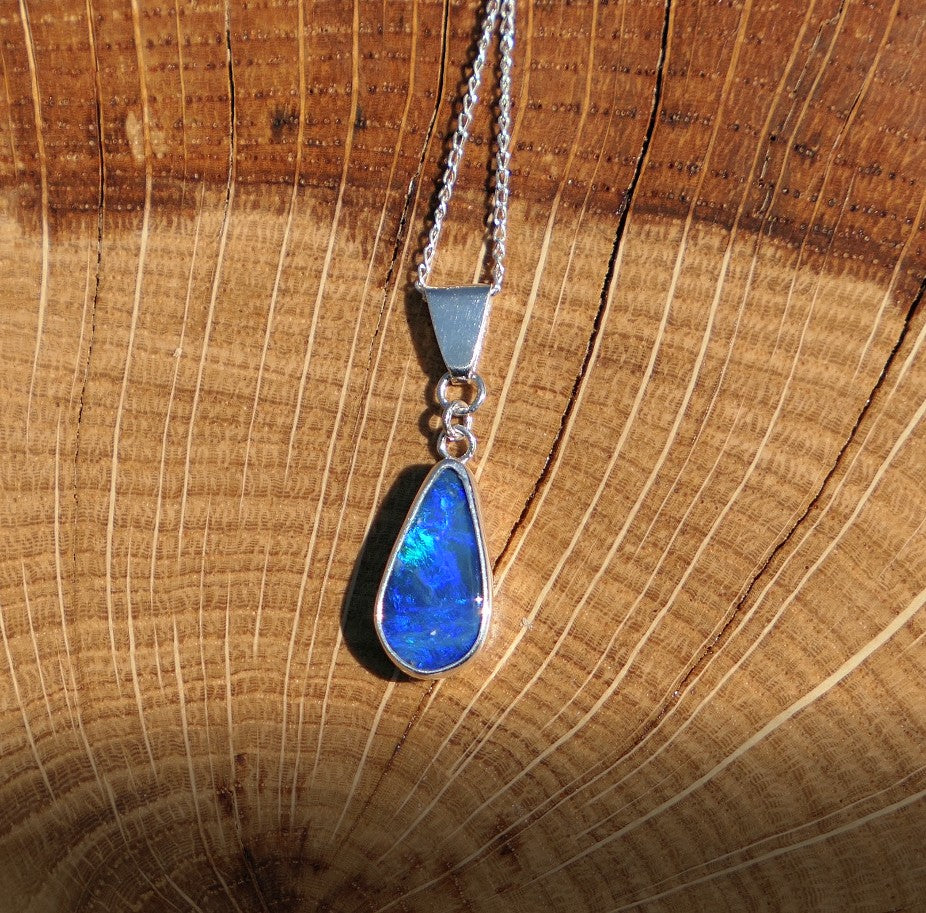 Silver opal pendant