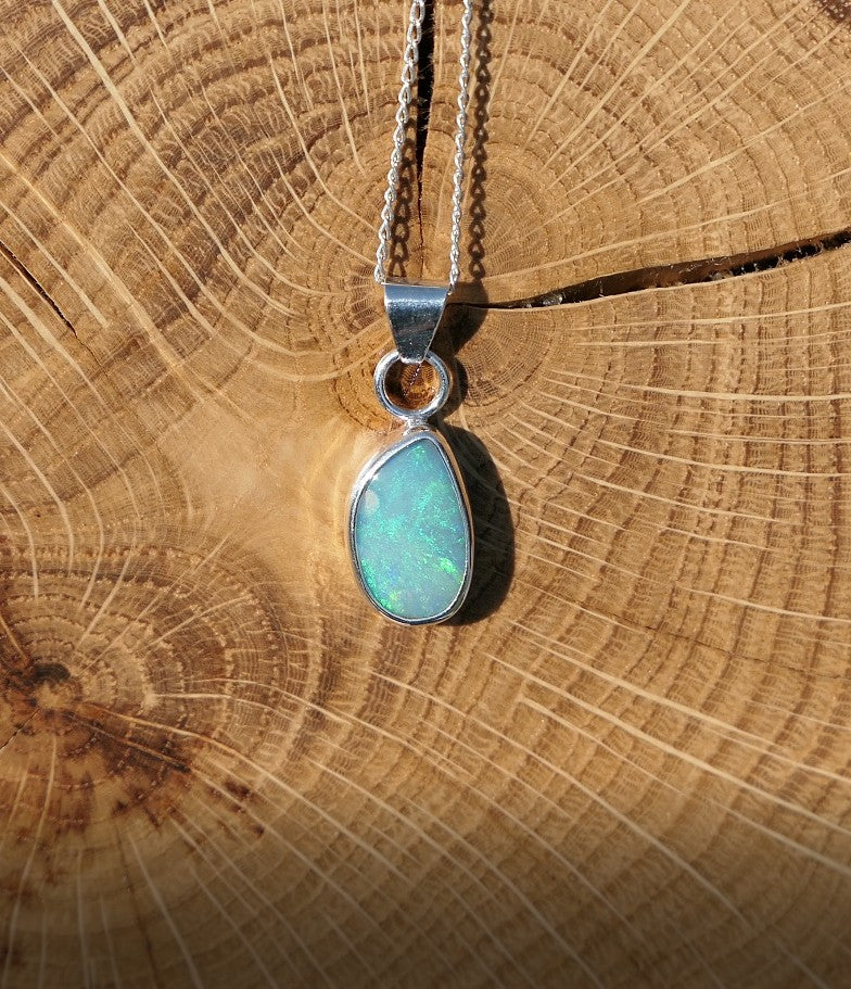 Silver opal pendant