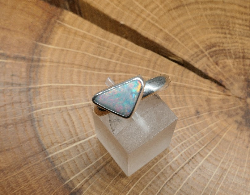 Silver Opal ring size N - 6.75US