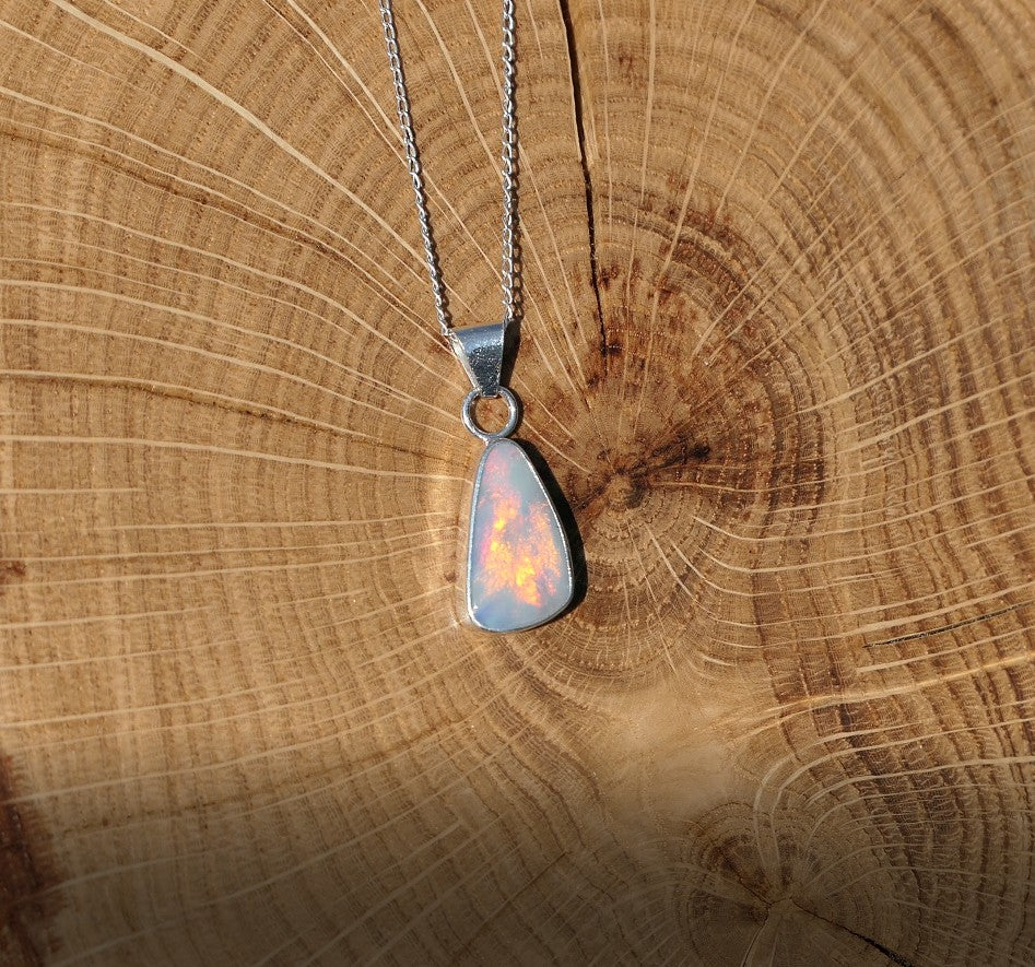 silver opal pendant