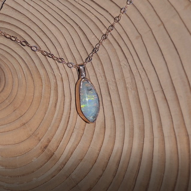 Mintubi Solid Black Opal Set in 9k Rose Gold