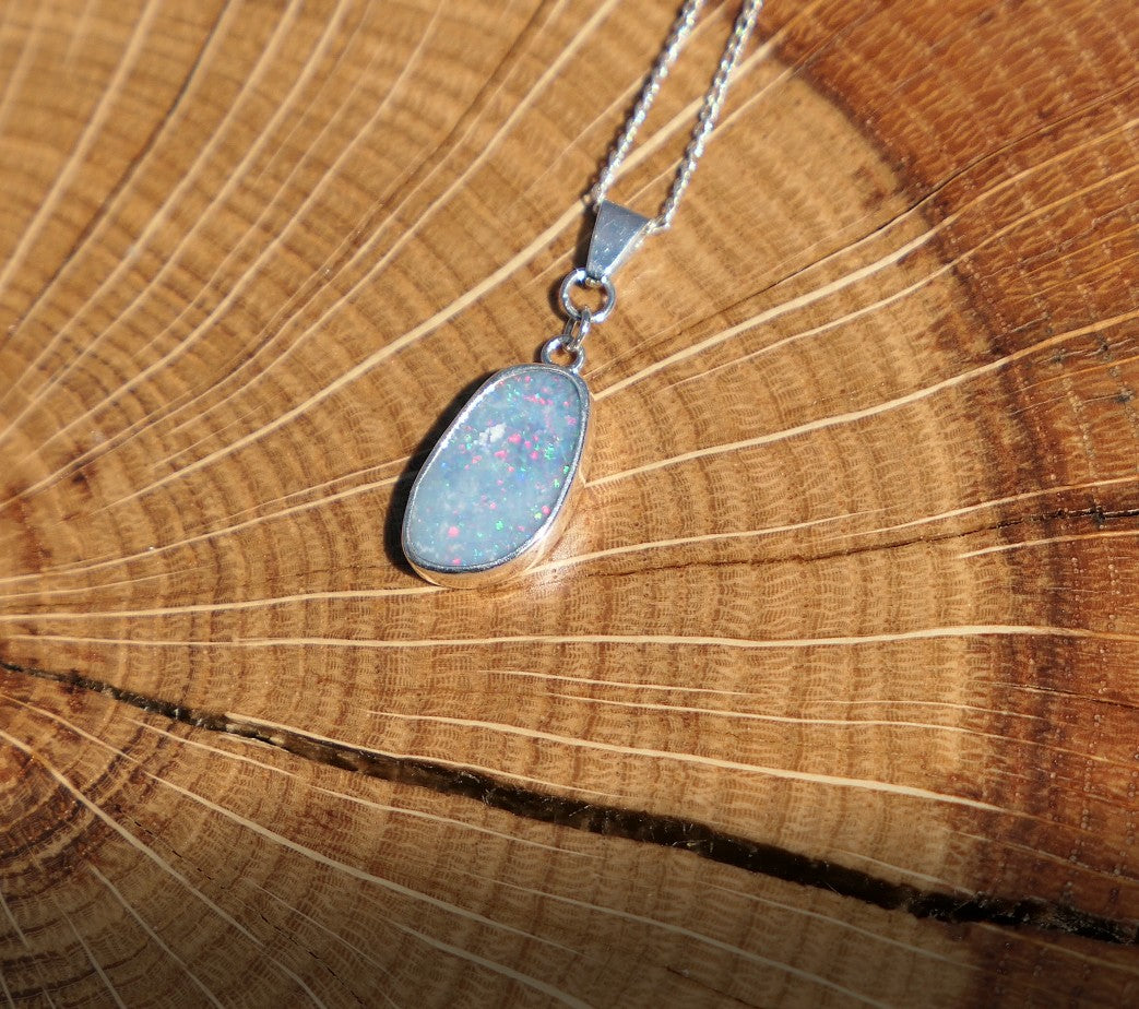 Silver opal pendant
