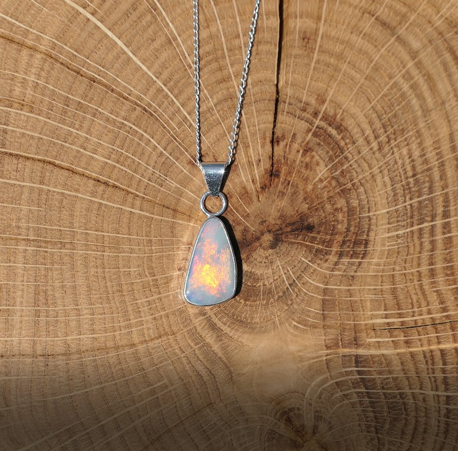 silver opal pendant