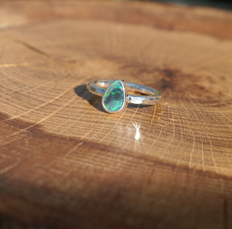 Solid opal ring size L - 5.75
