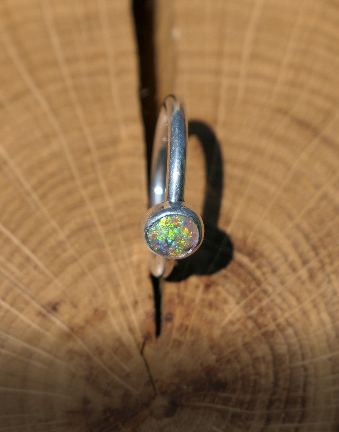 Silver Opal ring size P/7.5/