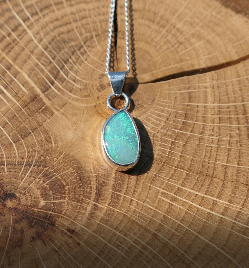 Silver opal pendant