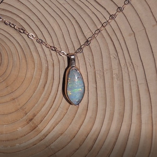 Mintubi Solid Black Opal Set in 9k Rose Gold