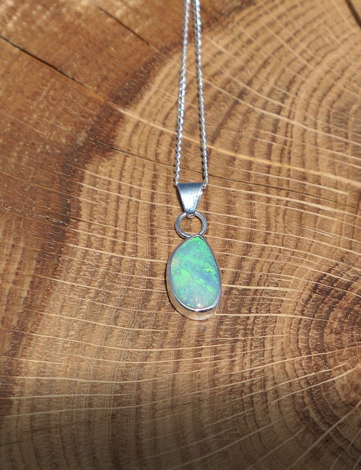 Silver opal pendant
