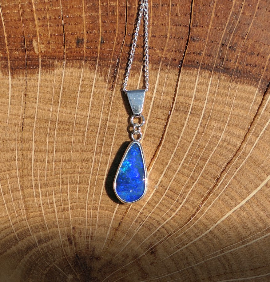 Silver opal pendant