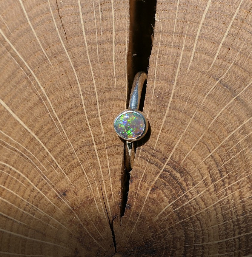 Silver Opal ring size P/7.5/