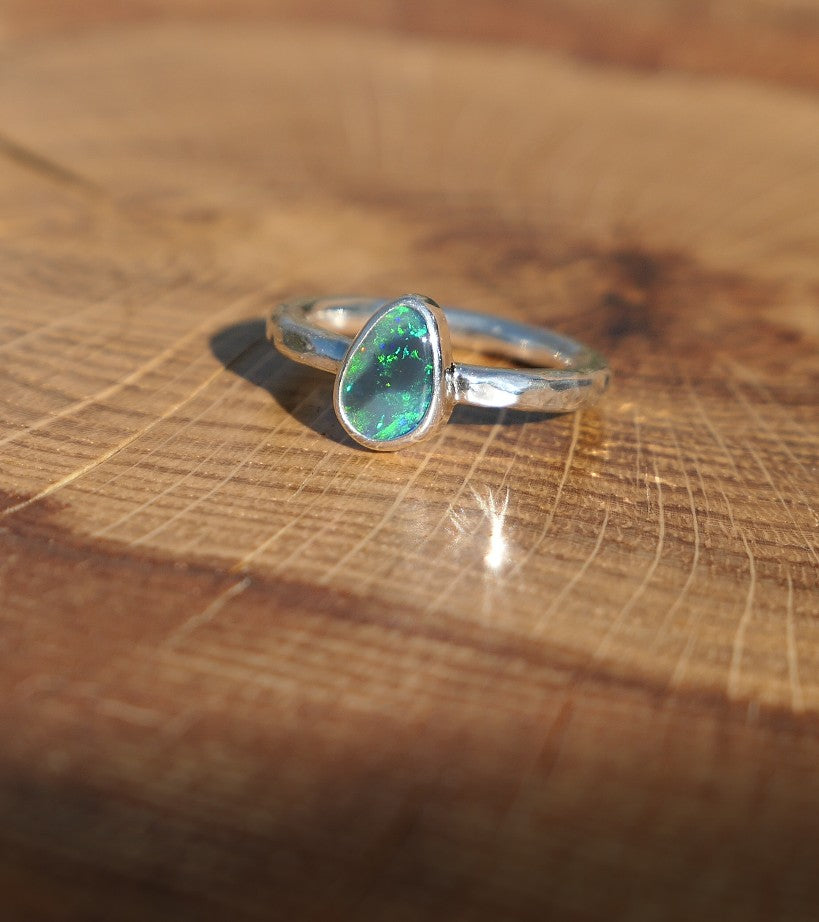 Solid opal ring size L - 5.75