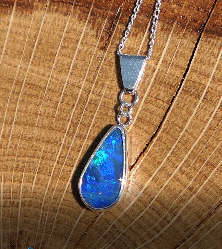 Silver opal pendant