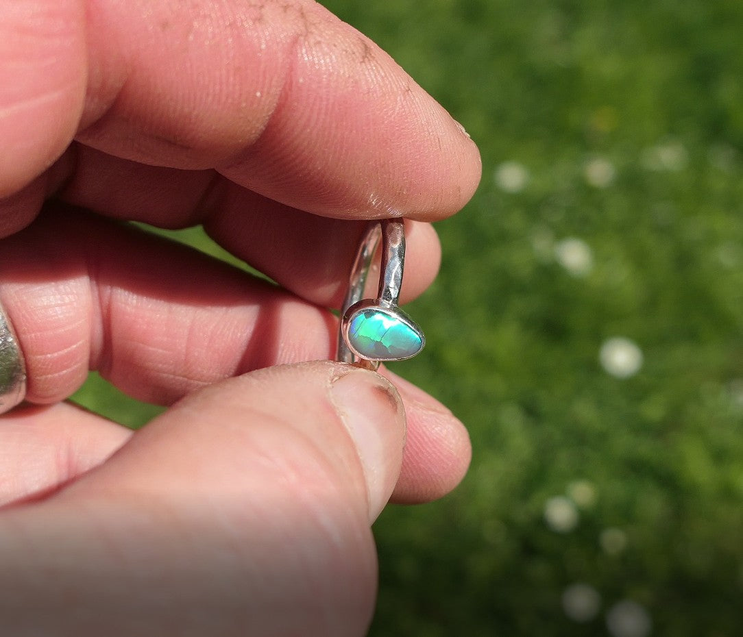 Silver opal ring size 7 / N.1/2
