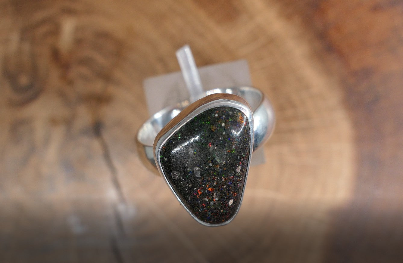 Silver Opal ring size P
