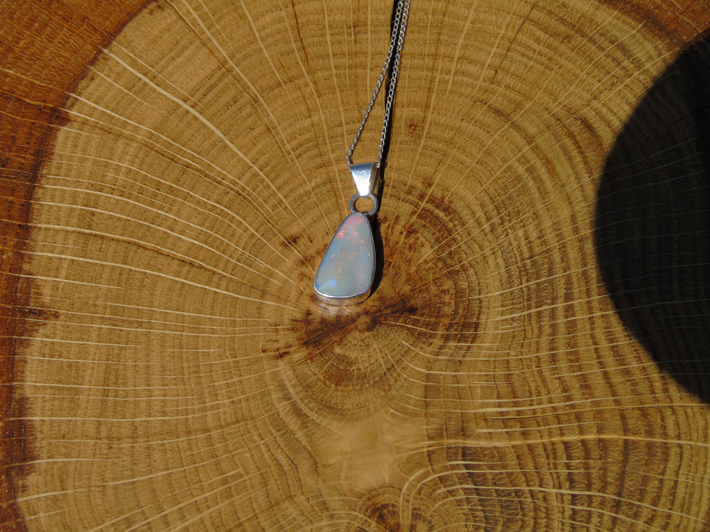 silver opal pendant