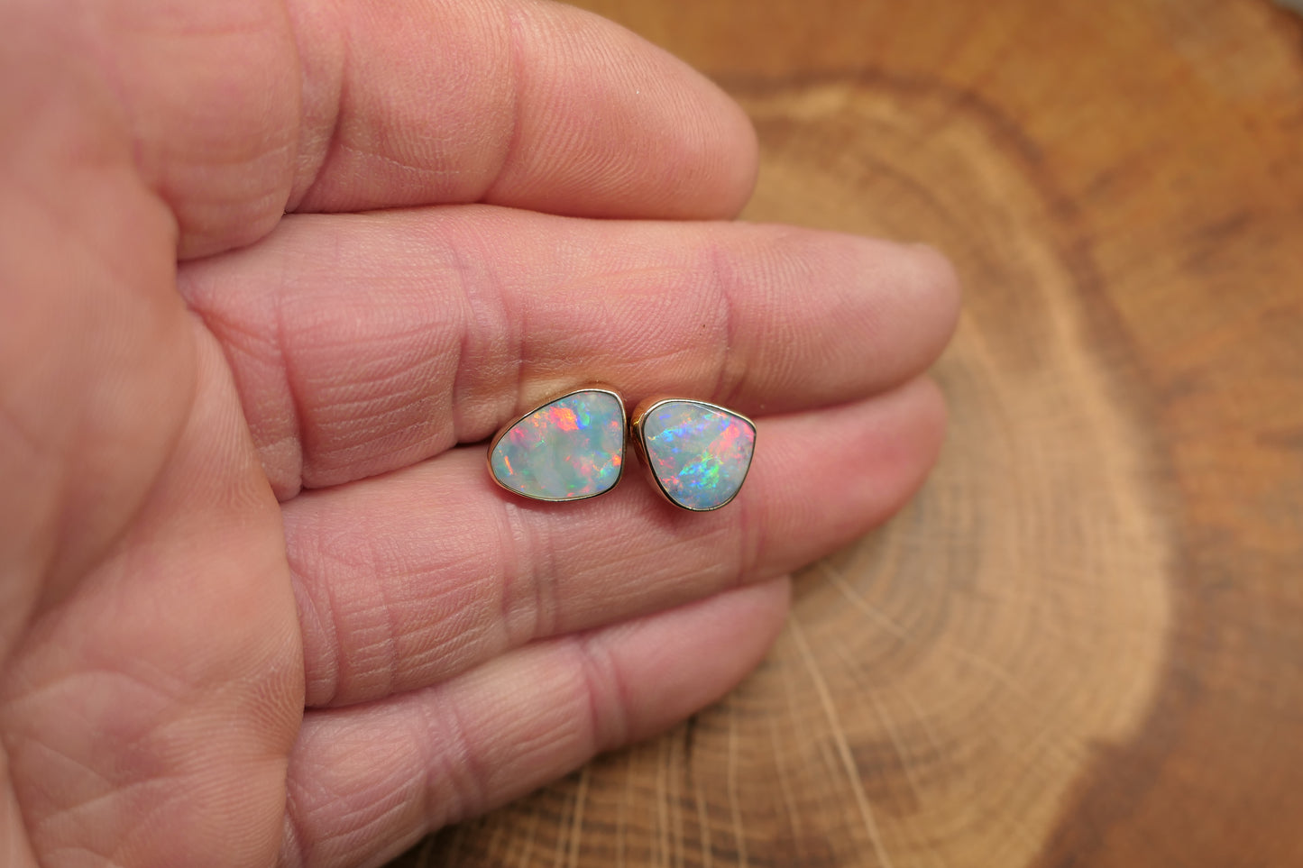 9k gold opal cufflinks