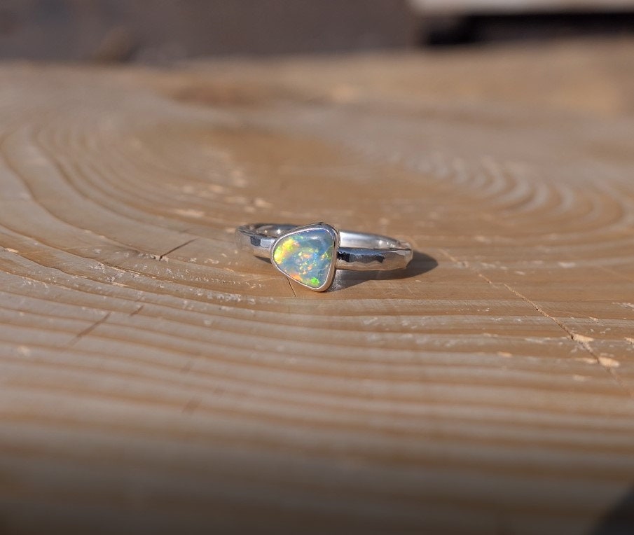 Silver Opal ring size K