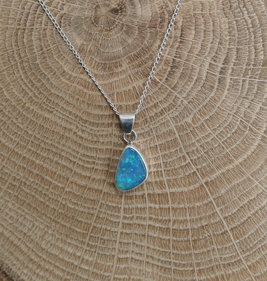 Silver opal pendant