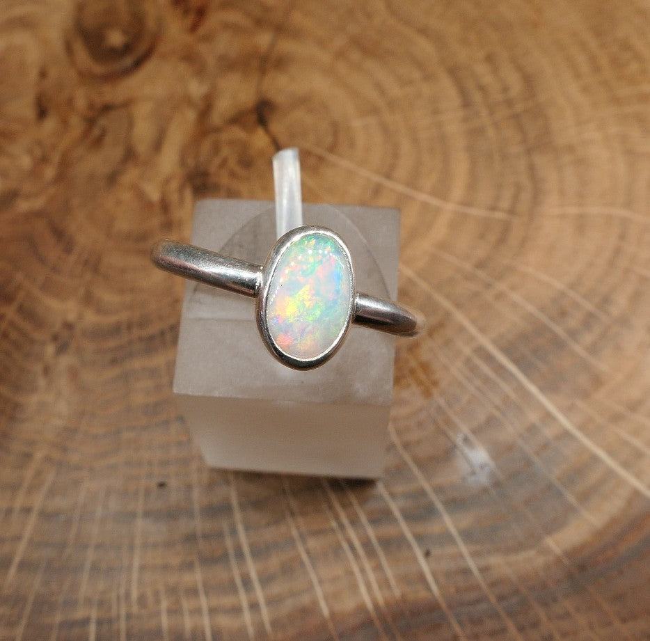 Silver Opal ring size O/7.25