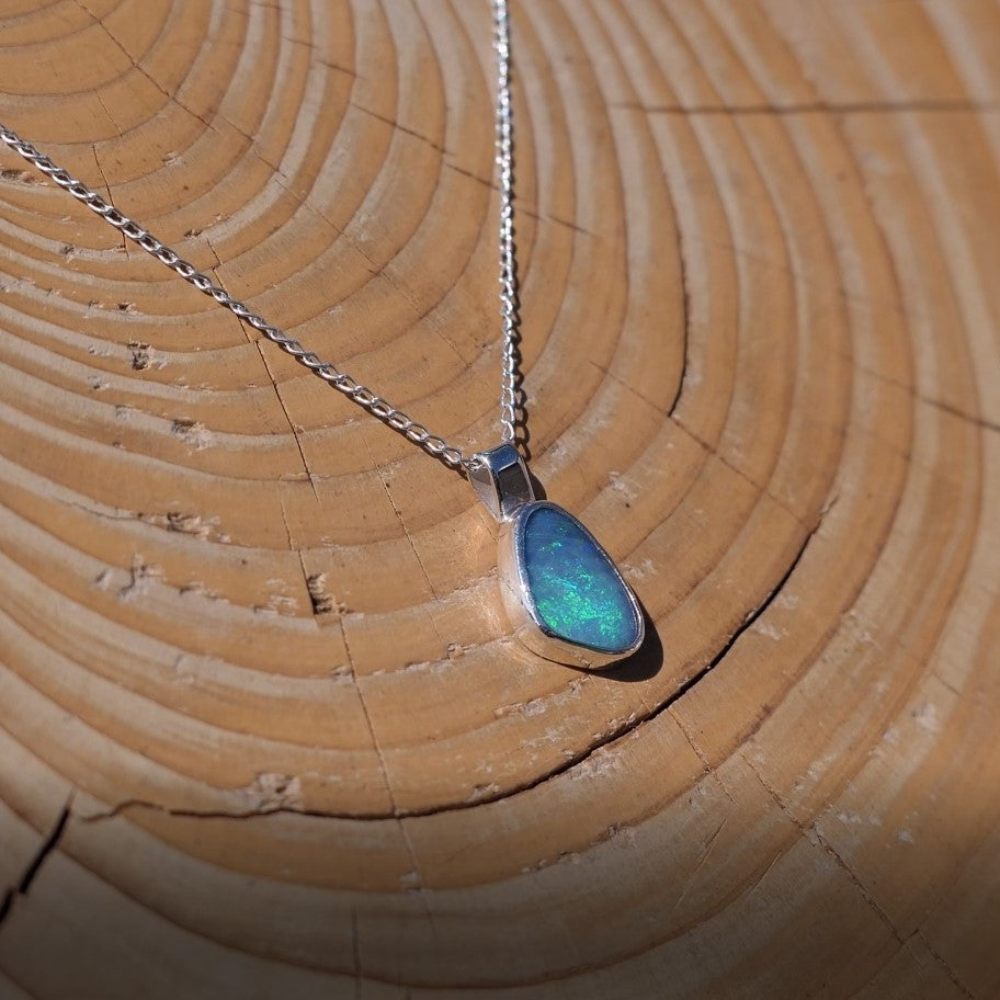 Silver opal pendant