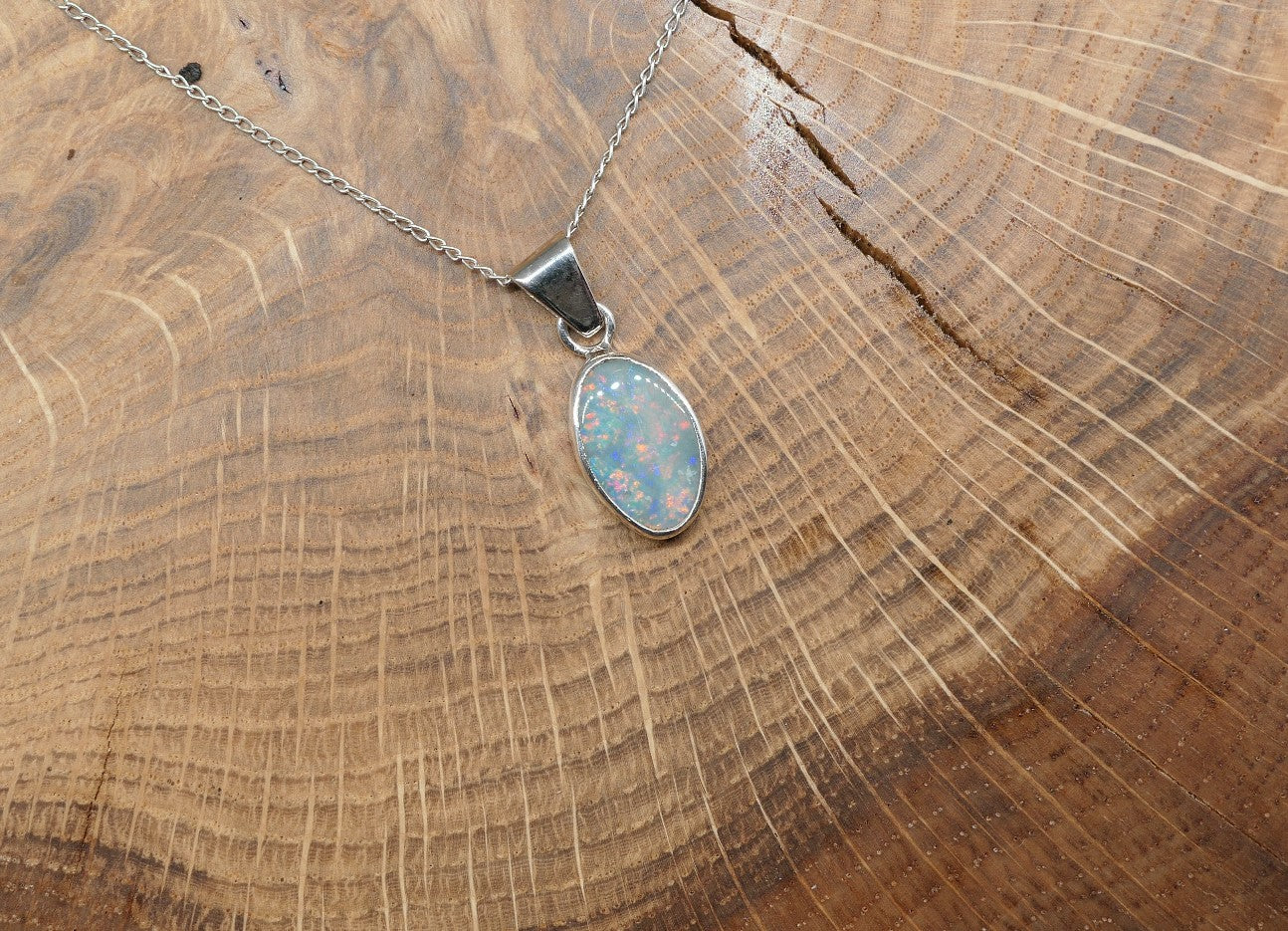 Silver Mintubi opal pendant